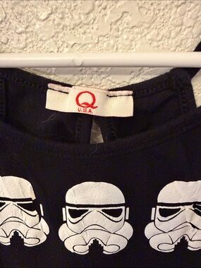 Kids Black Tank Top with White Stormtrooper Print